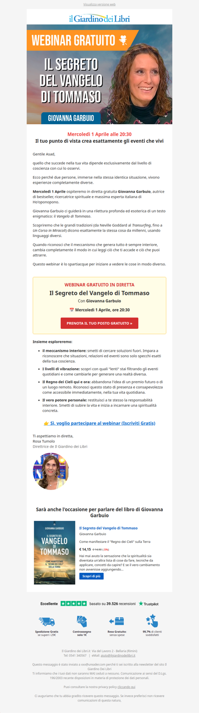 Webinar con Giovanna Garbuio: scopri il segreto del Vangelo di Tommaso