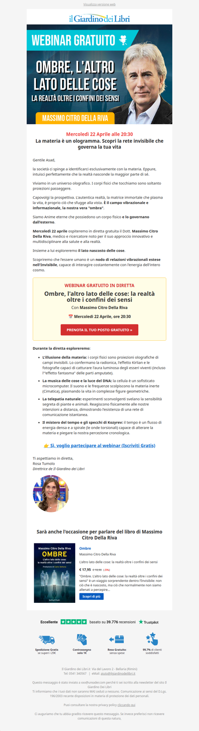 Webinar GRATUITO con Massimo Citro Della Riva: 