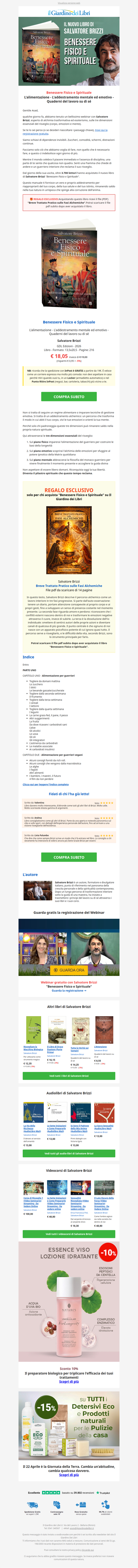 Novità di Salvatore Brizzi: Benessere Fisico e Spirituale (+ Webinar gratuito)