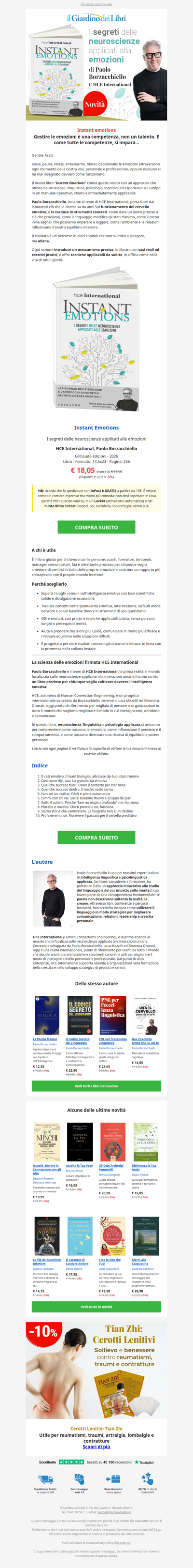 Novità di Paolo Borzacchiello: Instant Emotions, i segreti delle neuroscienze applicati alle emozioni