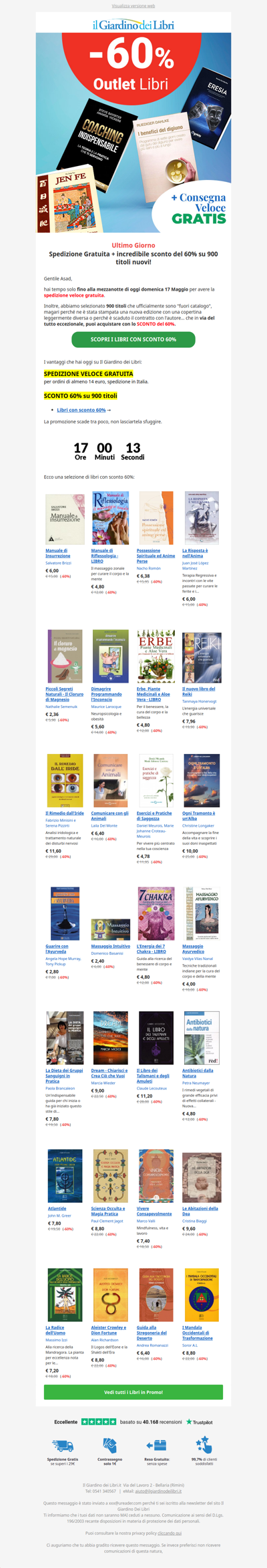 (ULTIMO GIORNO) Spedizione GRATIS + incredibile SCONTO del 60% su oltre 900 libri