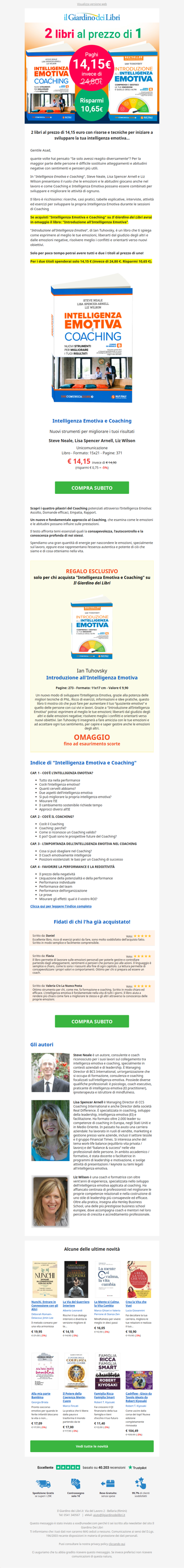 2 libri bestseller sull'Intelligenza Emotiva al prezzo di uno, solo per poco!