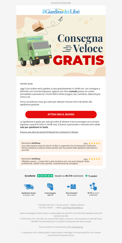(OGGI) Spedizione GRATUITA con qualsiasi ordine 😍