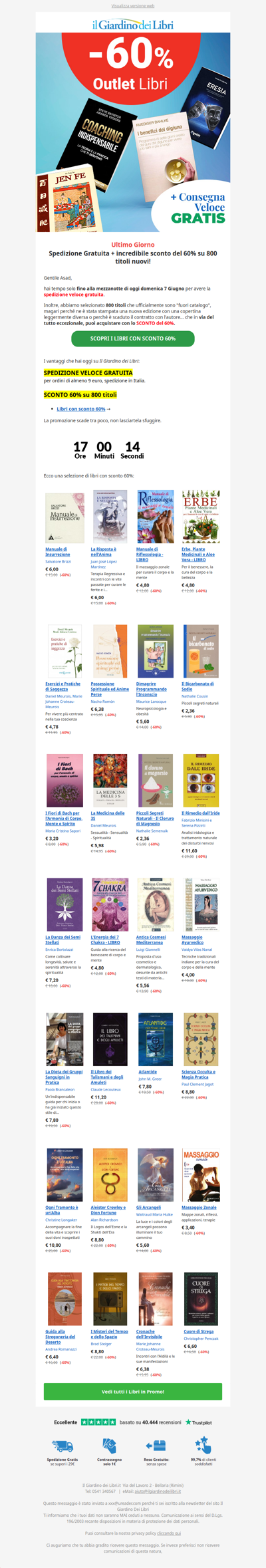 (ULTIMO GIORNO) Spedizione GRATIS + incredibile SCONTO del 60% su 800 libri