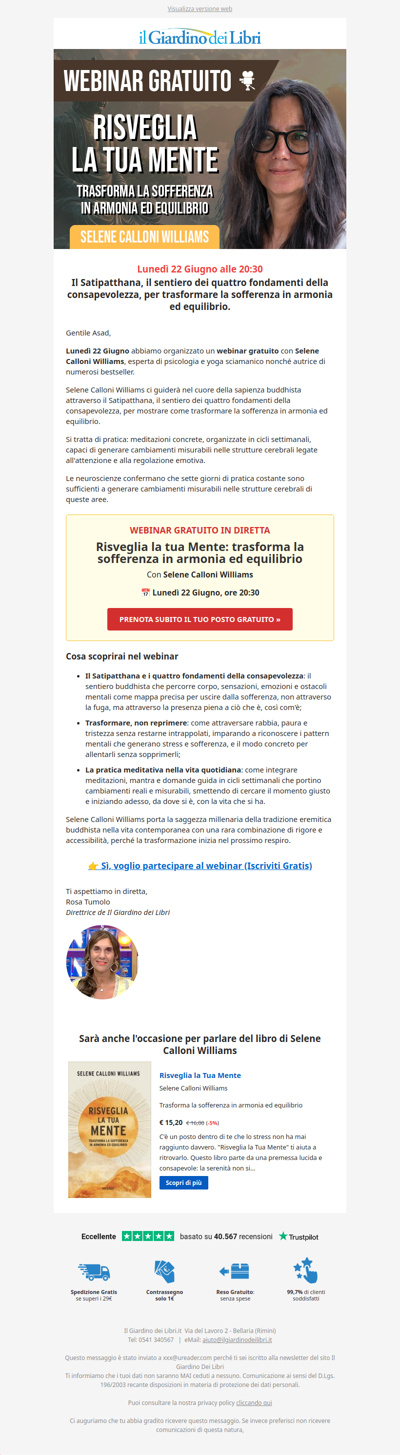 Webinar Gratuito con Selene Calloni Williams: 