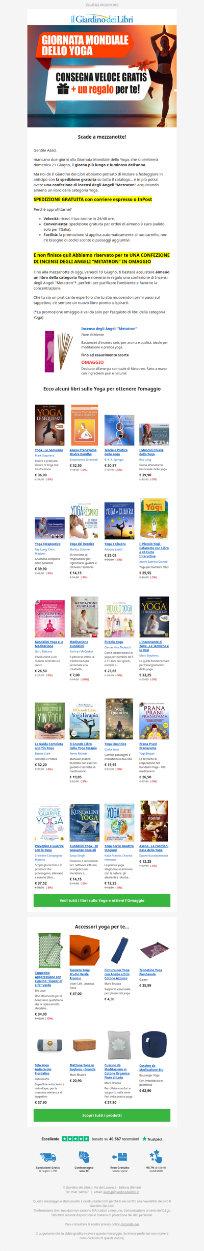 (Giornata dello Yoga) Per te oggi Consegna Veloce Gratis + 1 Omaggio ⚡⏰