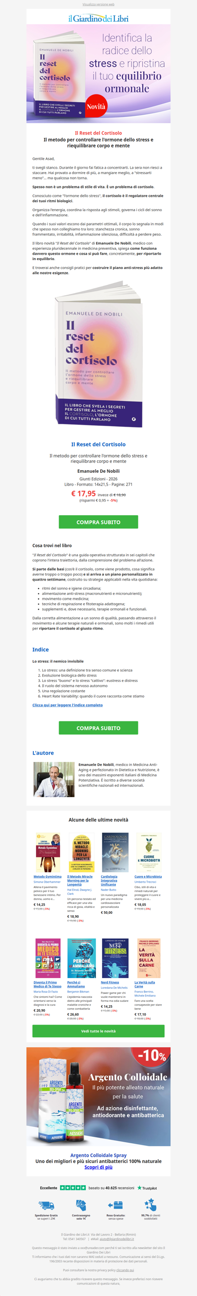 Il Reset del Cortisolo: controlla l'ormone dello stress