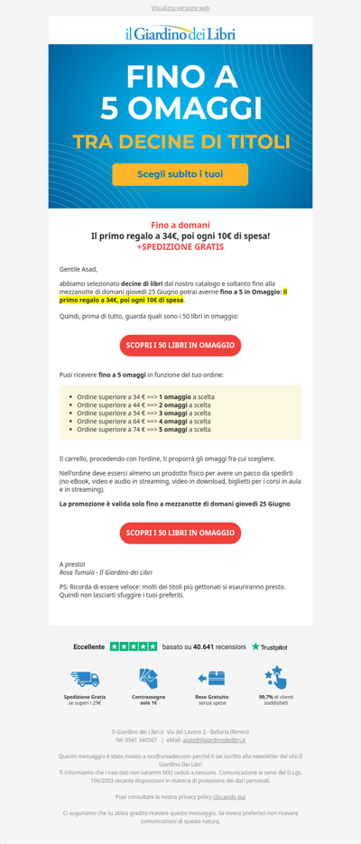 ⏰ PROMO LAMPO: scegli fino a 5 libri GRATIS