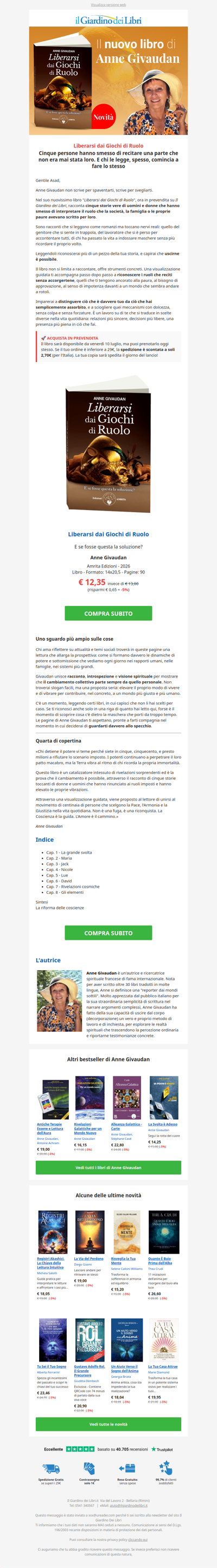 Novità di Anne Givaudan: liberarsi dai ruoli che non abbiamo scelto