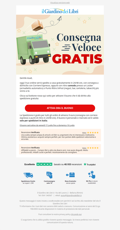 🛍️ Ancora Spedizione GRATIS sul tuo PRIMO ordine!
