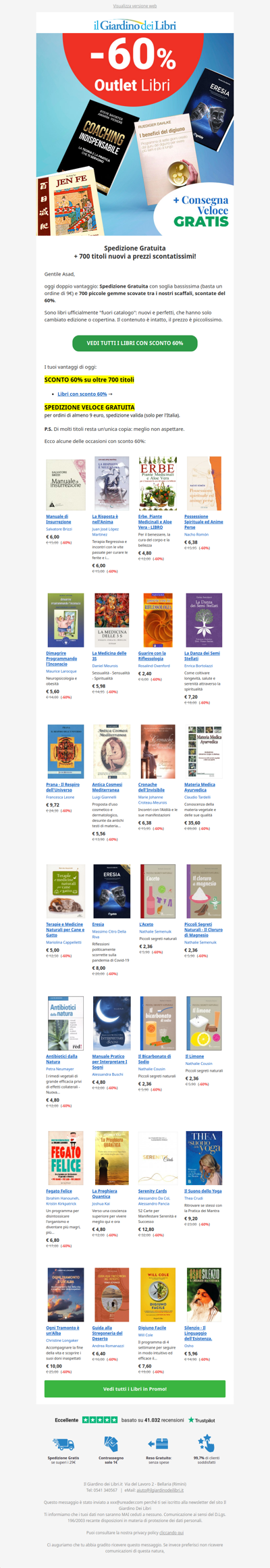 Spedizione GRATIS + incredibile SCONTO del 60% su 700 libri. C'è il tuo?