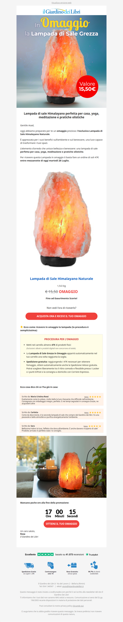 ✨ In OMAGGIO la Lampada di Sale Himalayano | Valore 15,50€