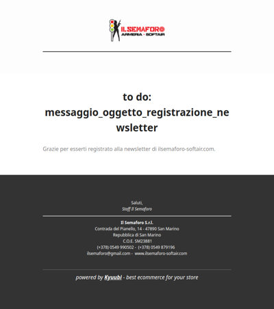 to do: messaggio_oggetto_registrazione_newsletter