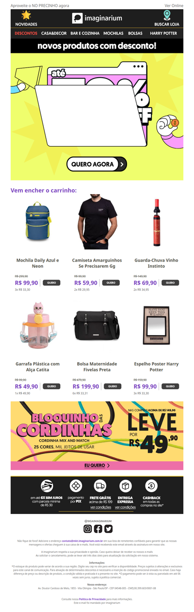 qwdqw, mochila com até 67% OFF 😱