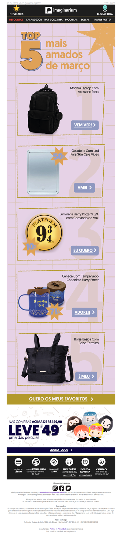 🏆 os MAIS amados de março estão aqui 💛