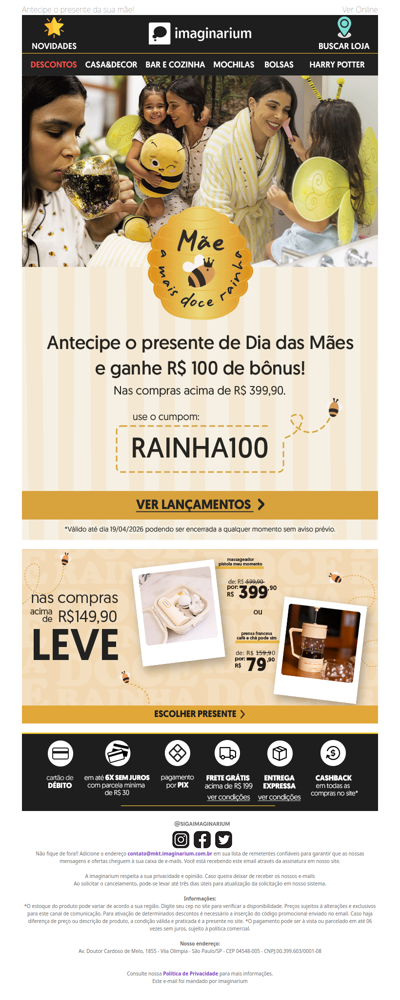 R$ 100 de bônus: SÓ ATÉ AMANHÃ ⏳