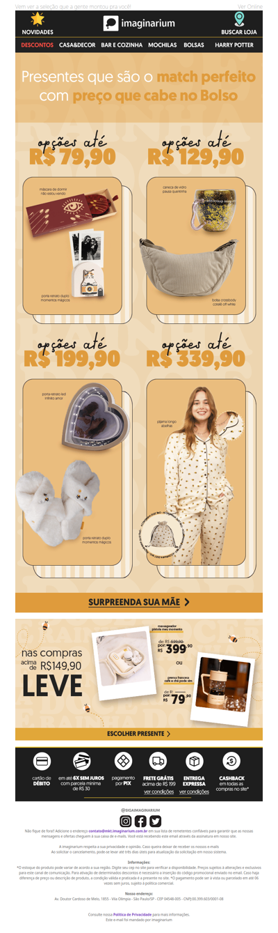 presentes INCRÍVEIS a partir de R$79,90 😍✨