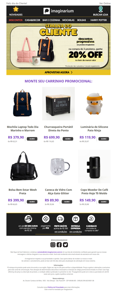 🥳 celebre o seu dia com até 40% OFF