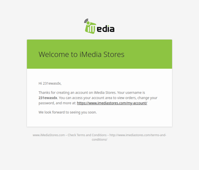 Your account on iMedia Stores