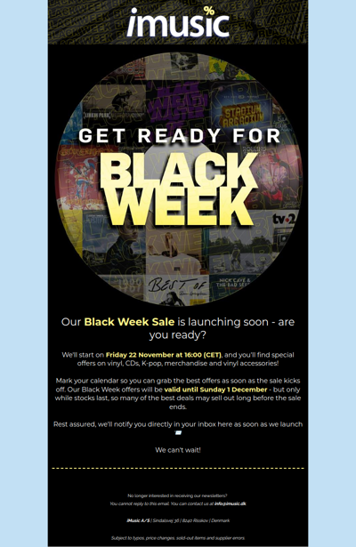 Get ready for our Black Week Sale on 22 November at 16:00 (CET)!