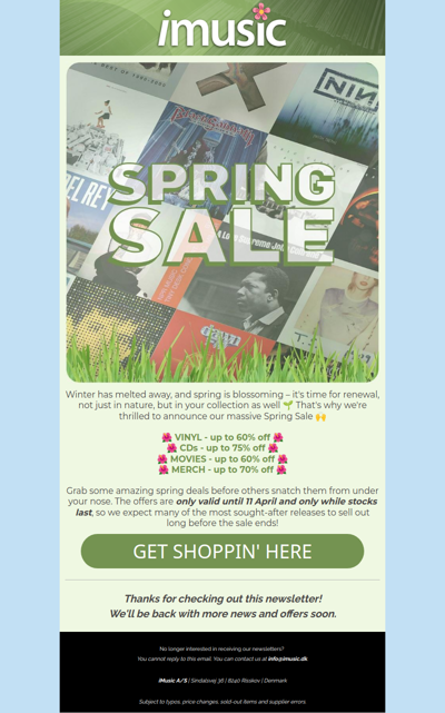 Spring Sale - don't miss out on all the great deals!