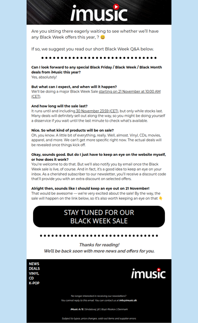 Get ready for our Black Week Sale on 21 November!