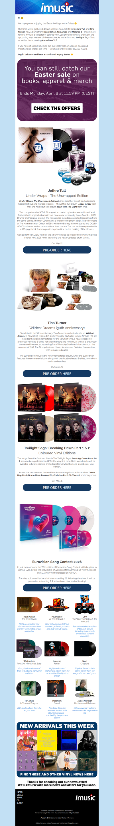 Twilight soundtracks on colored vinyl + deluxe reissues from Jethro Tull & Tina Turner