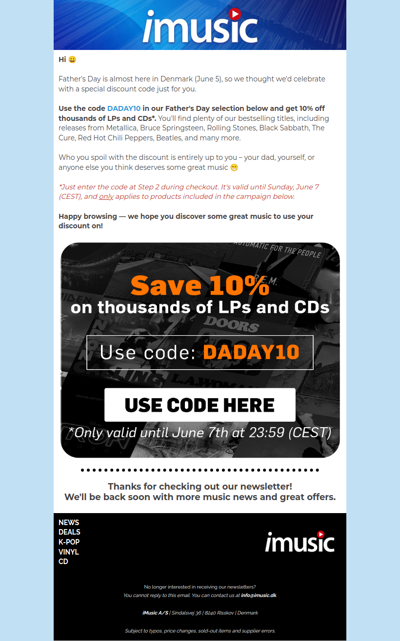 Father's Day Offer: Unique discount code for thousands of vinyls & CDs 🎁