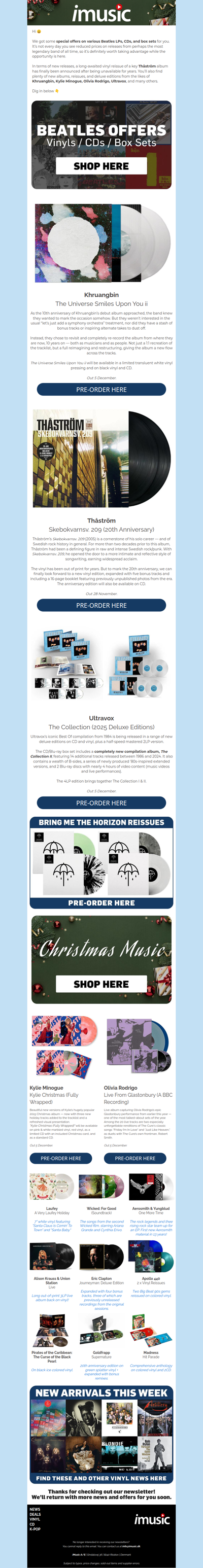 Beatles offers | News from Khruangbin, Thåström, Kylie + more