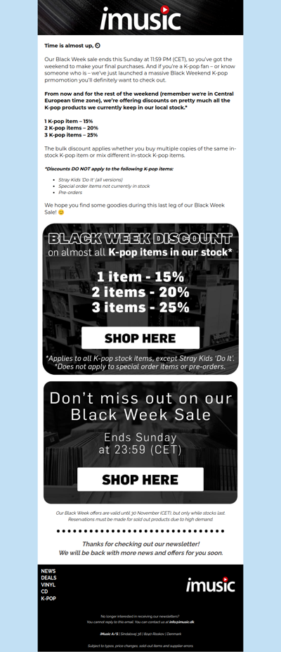 Black Weekend K-pop discount | Our Black Week sale ends on Sunday