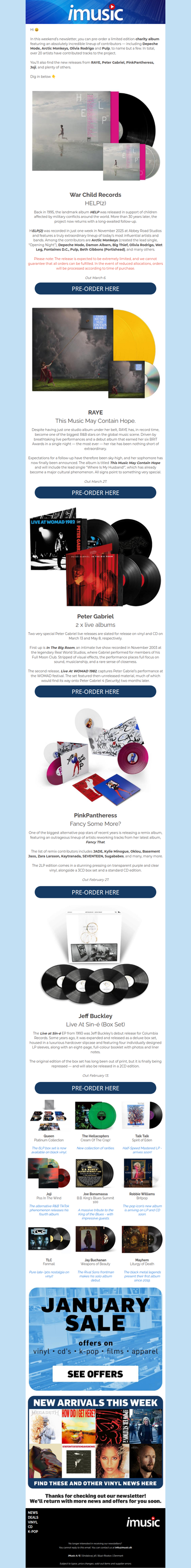 News from RAYE, Peter Gabriel, PinkPantheress & more