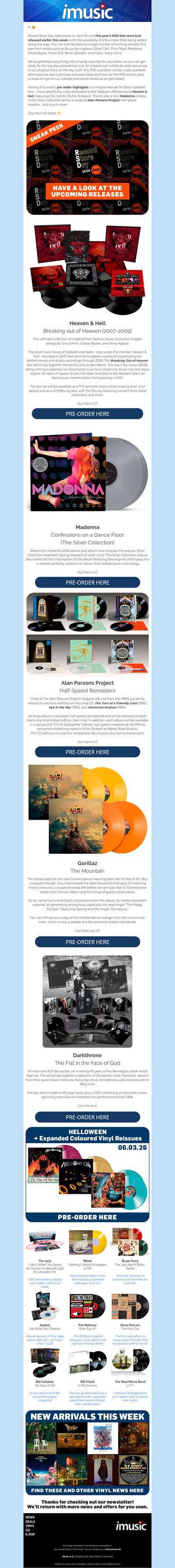 RSD list revealed | Big news for Sabbath & Madonna fans + more