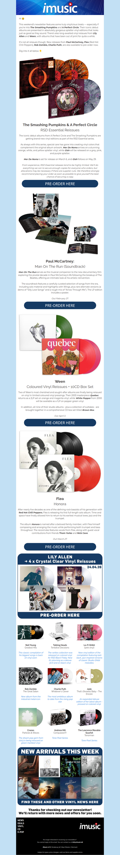 News from Smashing Pumpkins, Lily Allen, Paul McCartney & more