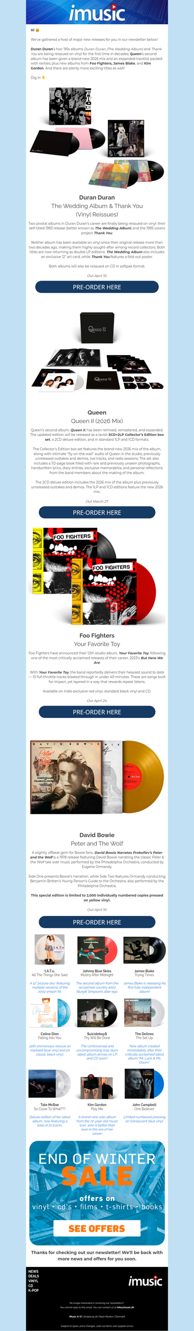 News from Foo Fighters, Duran Duran, Queen & more