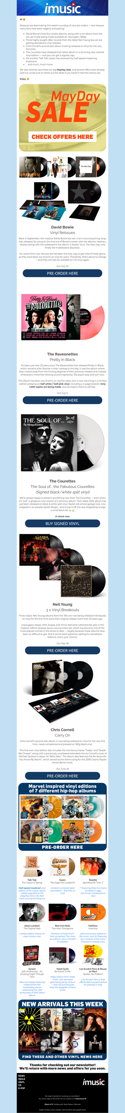 News from Bowie, Raveonettes, Chris Cornell, Neil Young + much more