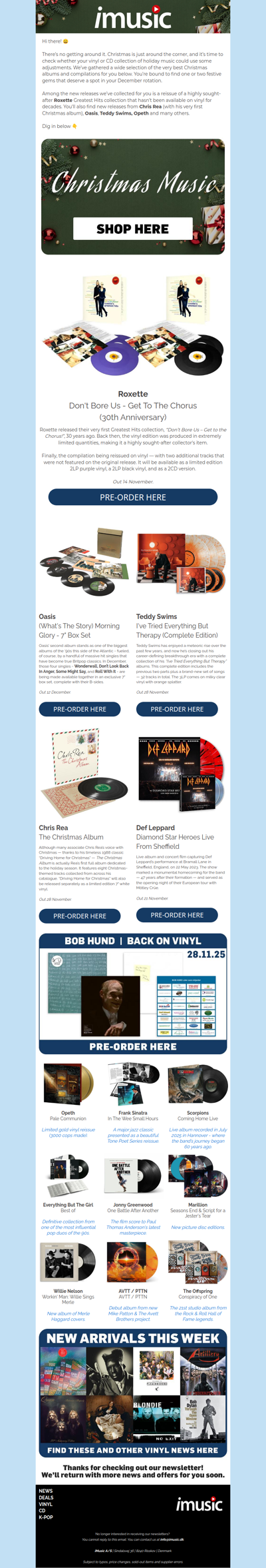 Christmas music for your collection + news from Roxette, Oasis & Opeth