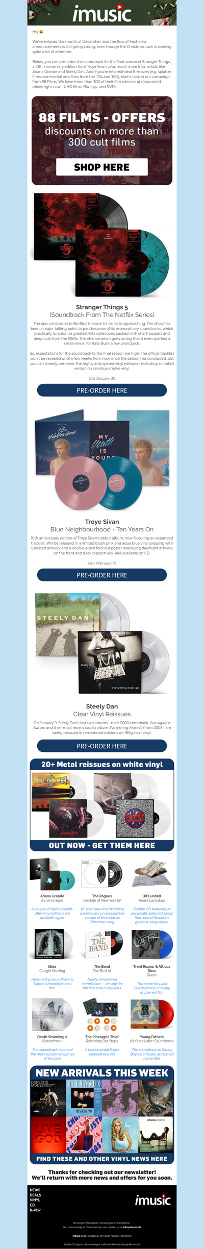 Stranger Things 5 Soundtrack + news from Troye Sivan, Steely Dan & more