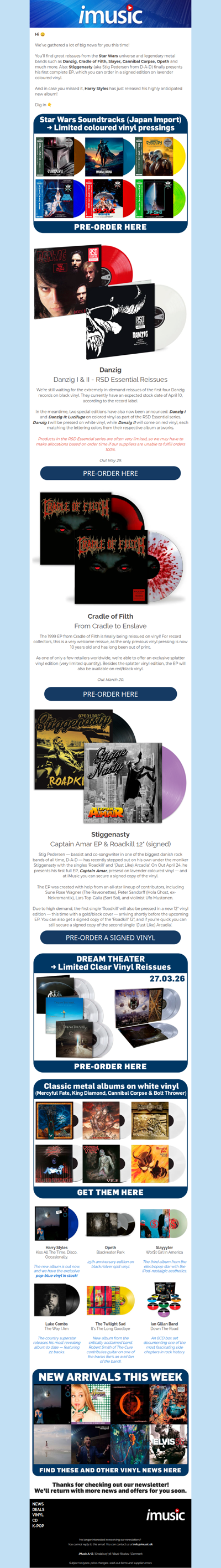 Limited edition LPs from Danzig & the Star Wars universe + much more