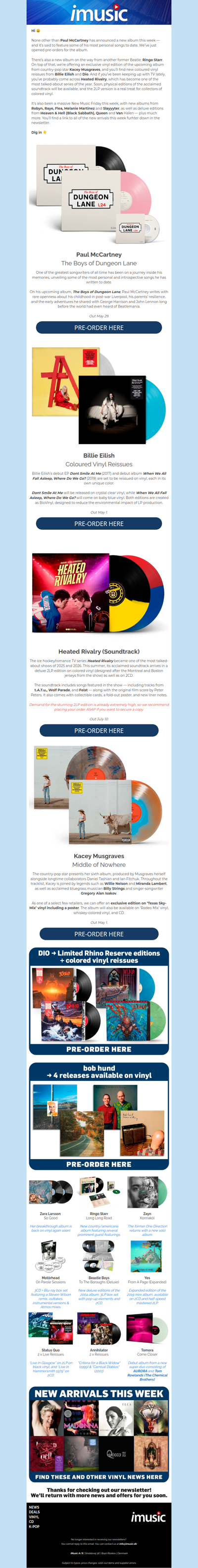 News from Paul McCartney, Billie Eilish, Dio | Heated Rivalry 2LP