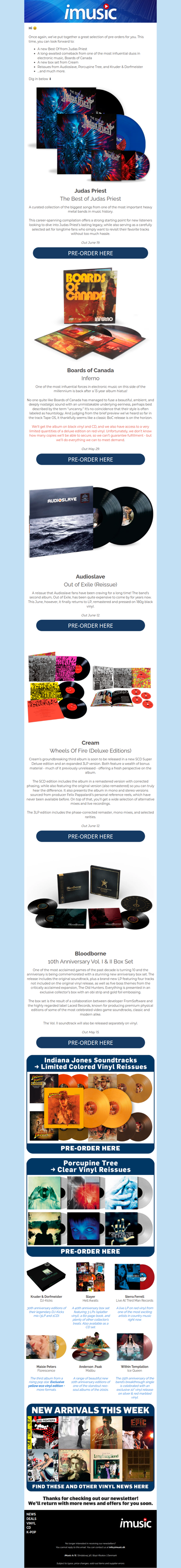 New releases from Judas Priest, Boards of Canada + more