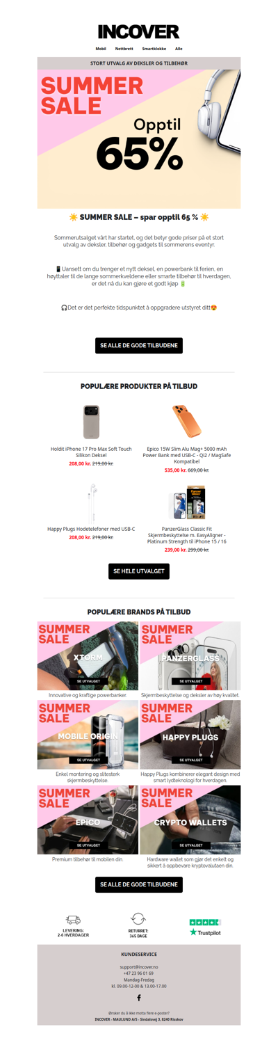 🔥SUMMER SALE ER I GANG – Spar opptil 65 %🔥