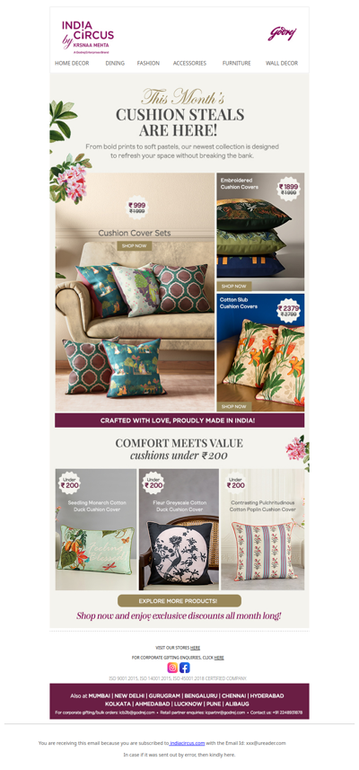 Hey , Enjoy 15% Off This Month’s Cushion Deals!