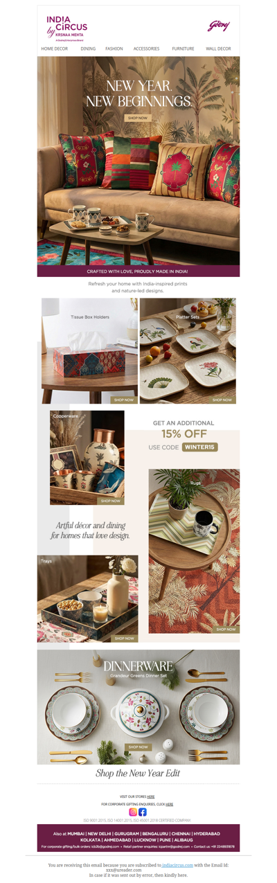 Hey , New Beginnings! Shop beautiful styles today at an additional 15% OFF