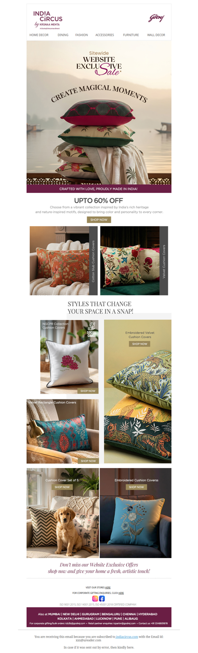 Hey , Website Exclusive Offers on our Cushion Covers
