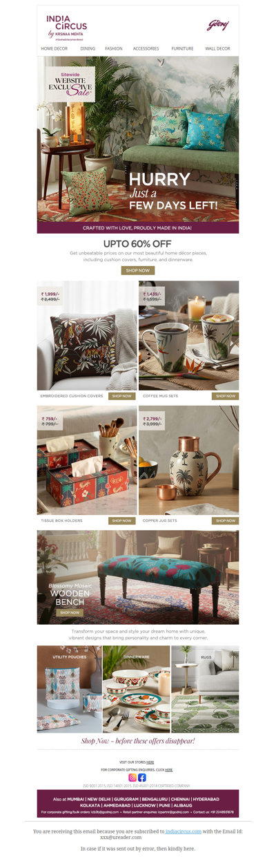 Hey , Last Days! Don’t Miss Our Website Exclusive Sale