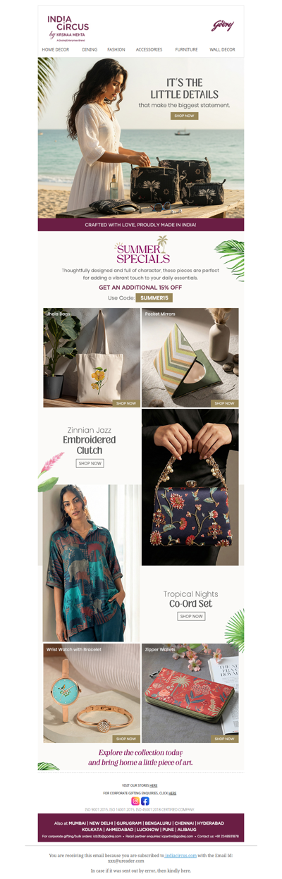 Hey , Summer Essentials with India Circus! 😊