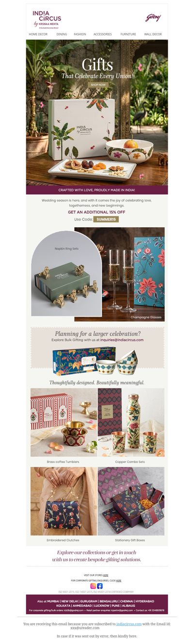 Hey , Celebrate Weddings with Thoughtful Gifting by India Circus! ♥️