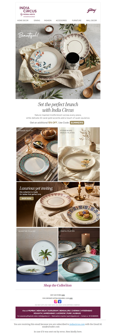 Hey , Beautiful Plates at an additional 15% OFF ✨