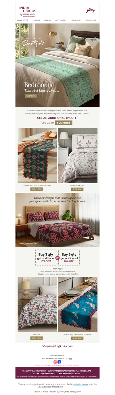 Hey , Wrap Your Bedroom in Artful Comfort with India Circus Bedding