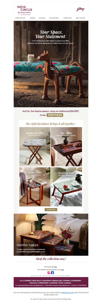 Hey , Furniture that sets the mood for every occassion 😍🌸